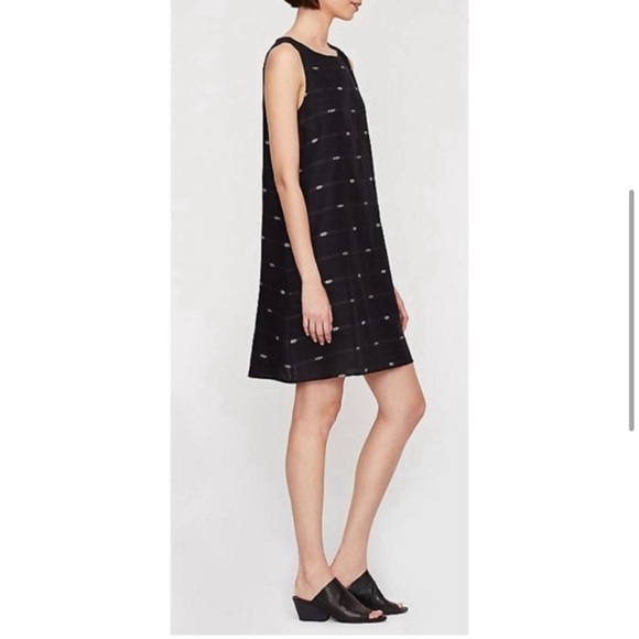 Eileen Fisher Classic Aztec Bateau Neck Nomadic Stripe Shift Dress - Picture 4 of 10